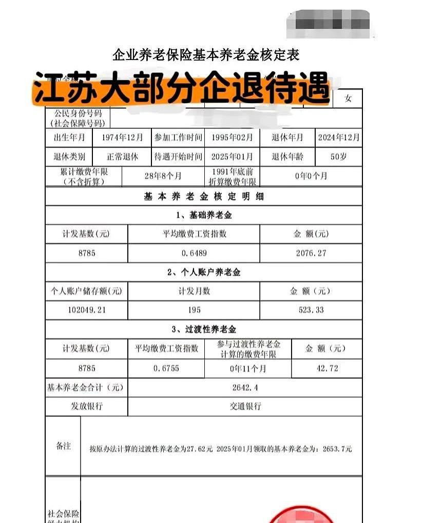 平均2000元左右。江苏养老金这水平怎么样。最近跟人唠嗑发现个有意思的事，外
