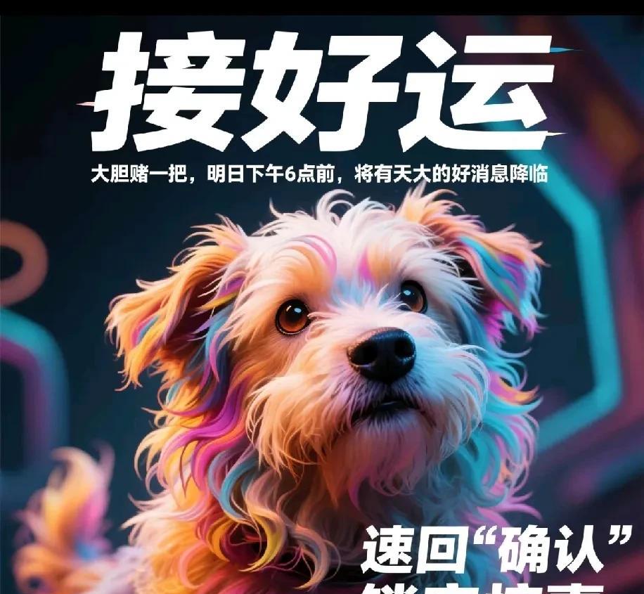 戌狗接好运！大胆赌一把！明日下午6点前，将有天大的好消息降临！速回“确认