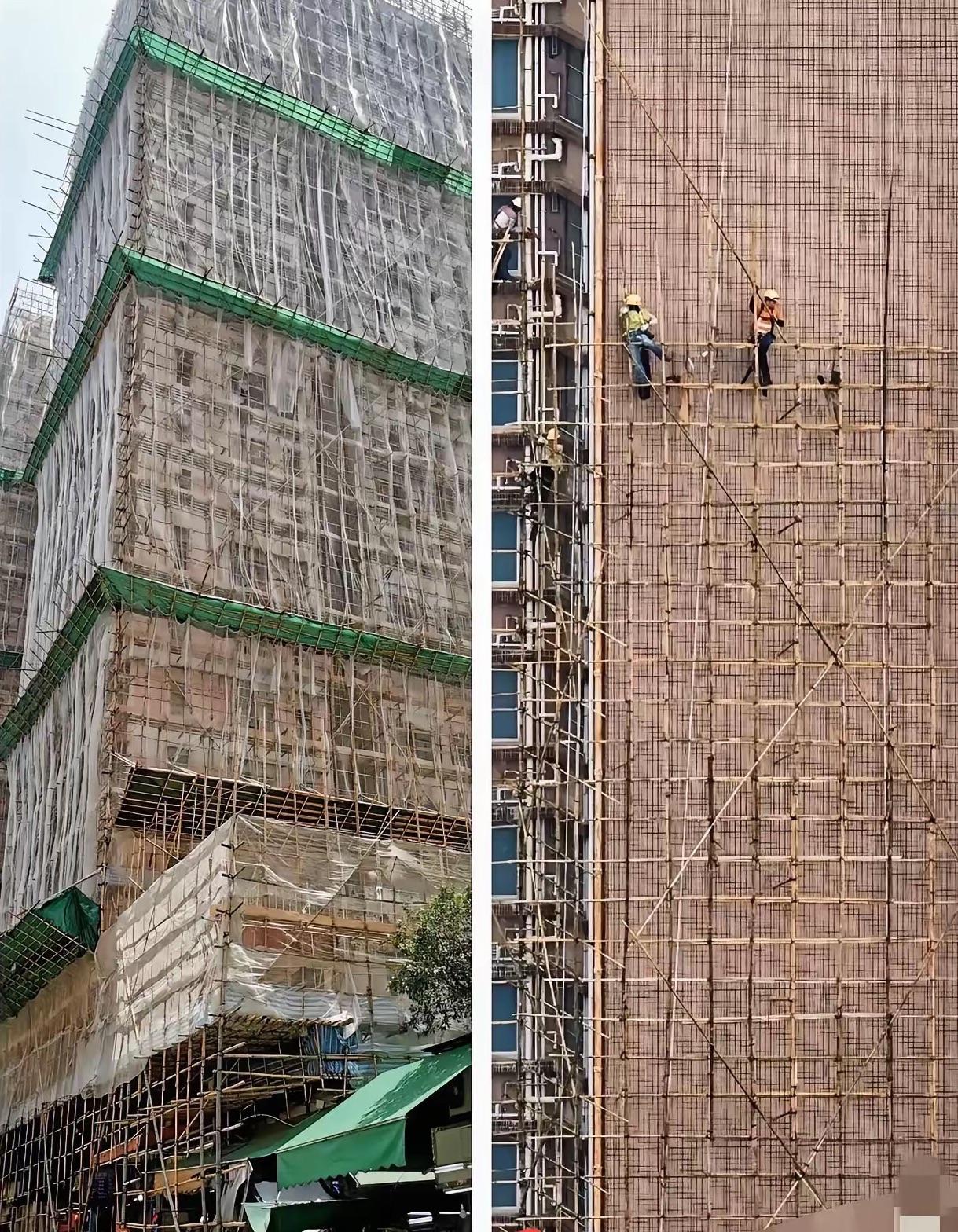 1996年，香港九龙弥敦道嘉利大厦就发生过类似的五级大火。当时也是外墙搭建竹棚，