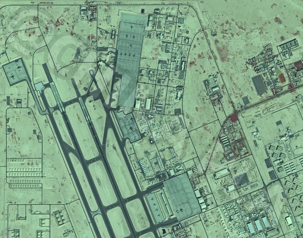 🔻昨天卡塔尔乌代德美国空军基地最新情况。🔻可以看到原本的二三十架C17运输机