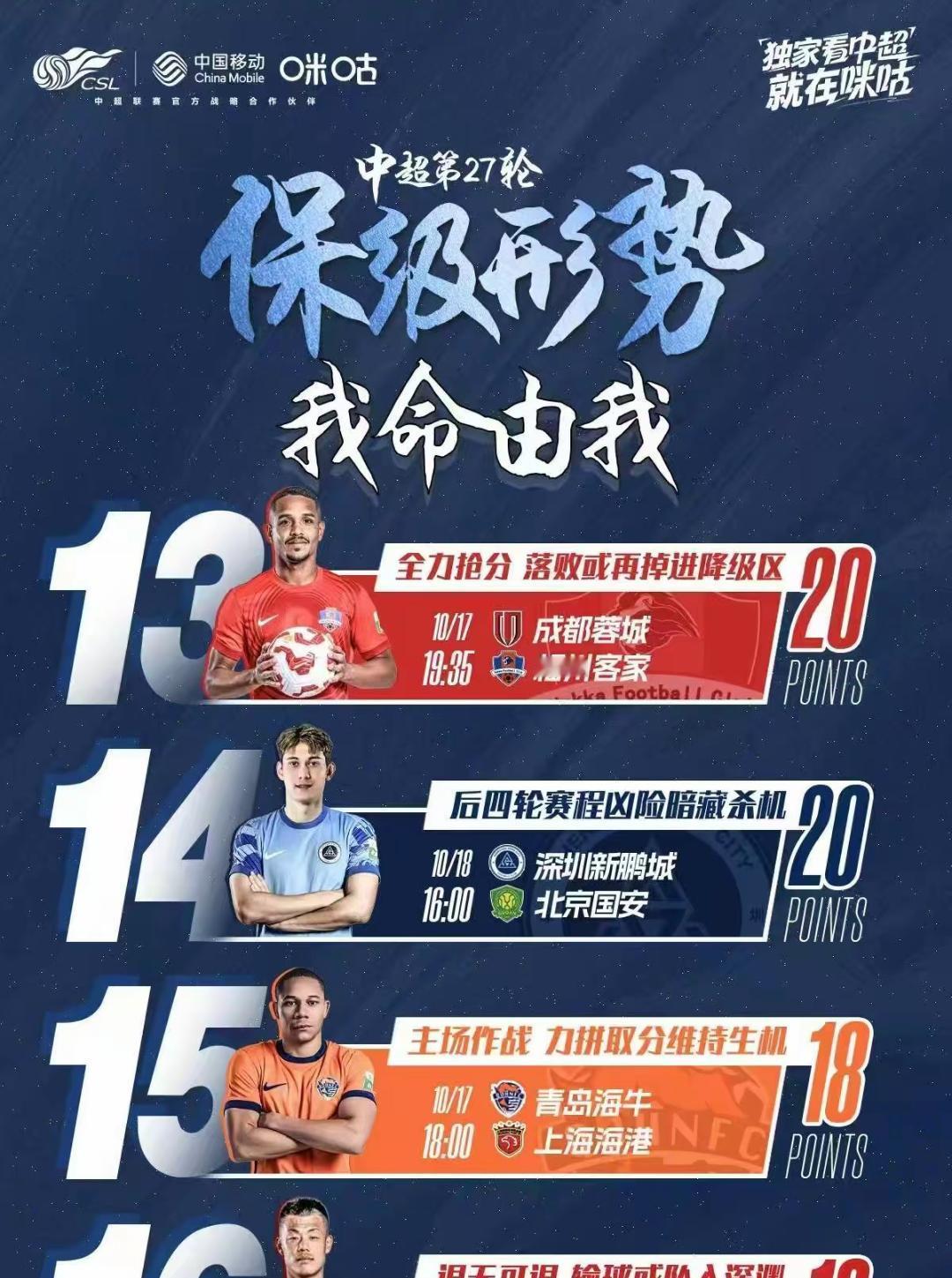 中超保级大战进入白热化阶段，各队形势分外胶着。梅州凭借战胜海牛的关键胜利，降级概