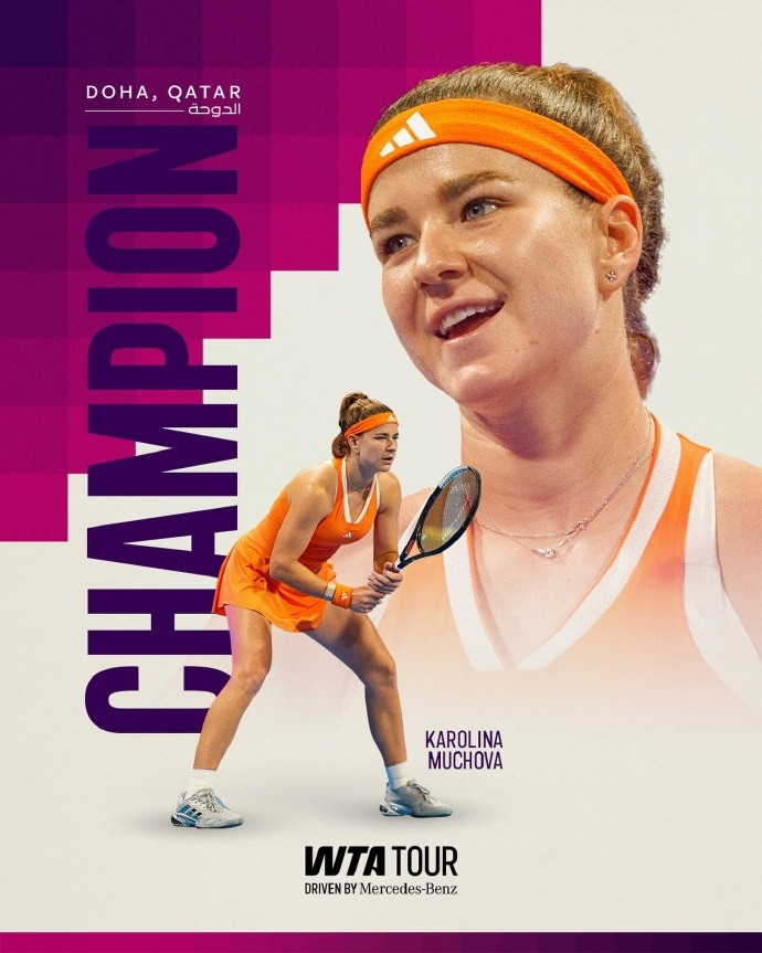 WTA1000多哈决赛: 14号种子穆霍娃6-4/7-5姆博科, 夺生涯大赛首冠