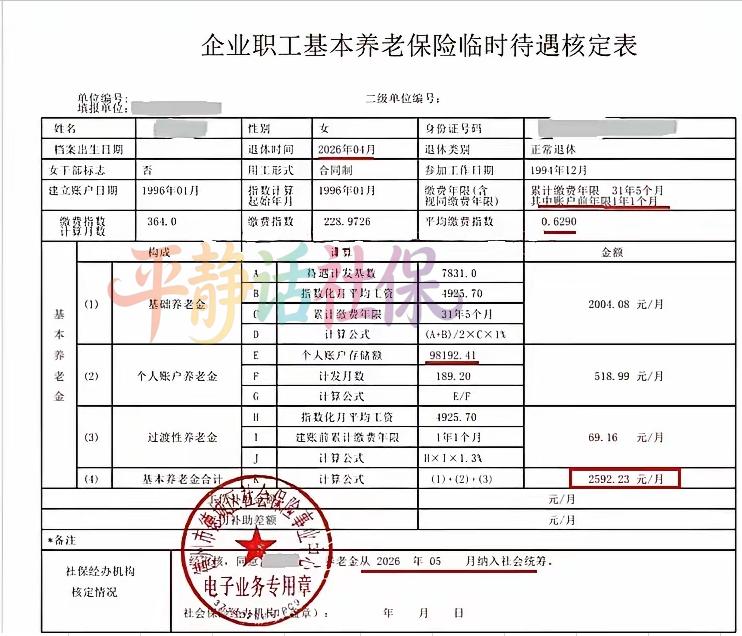 山东养老金！退休地山东德州，退休时51岁2个月，这年龄有点让人想不通。既不是5