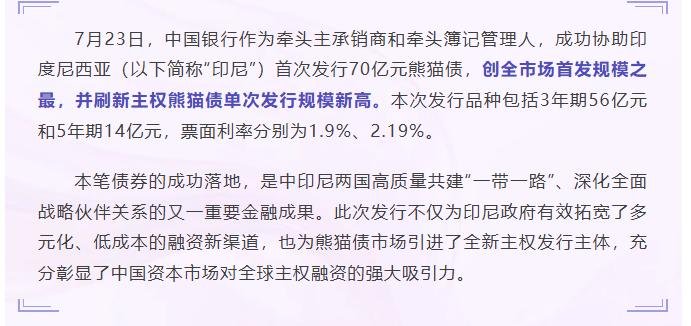 7月的上海金融圈冷不丁炸出大新闻，一场印尼主权熊猫债发行，让“人民币借钱”成了不