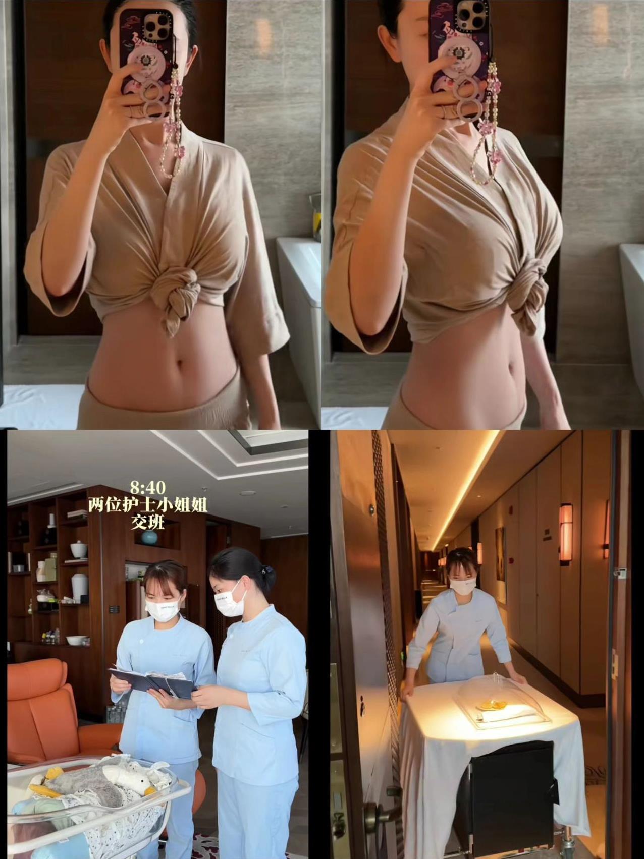 张檬生子两个月还住在收费百万的香港月子中心，体重恢复到100以下，肚子没有一点妊