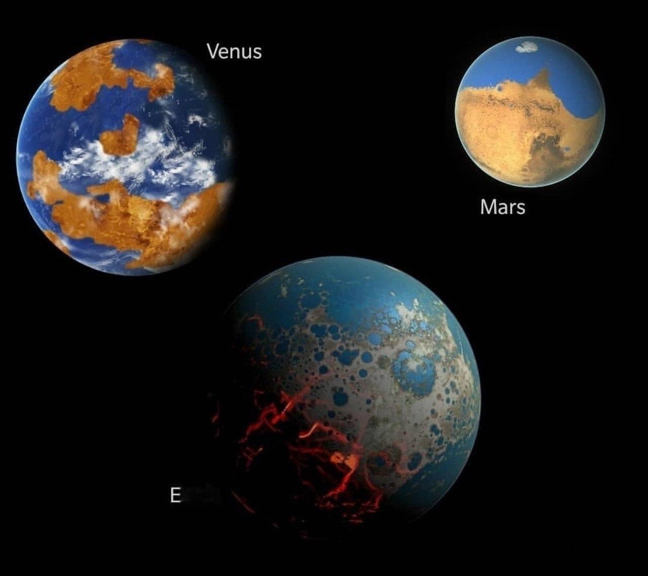 金星、火星和地球在40亿年前可能的样子​​​