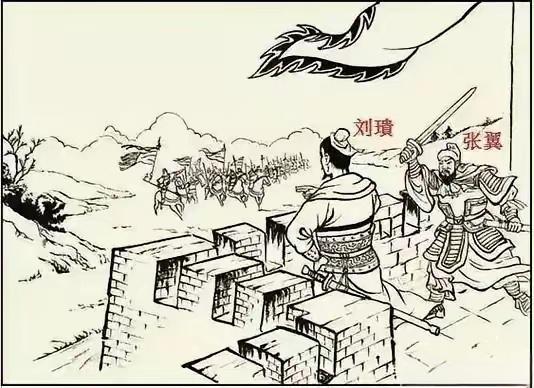 “老匹夫，背主之臣，有何面目苛活于人世！让我投降，休想！”雒城守将对着兵临城下的