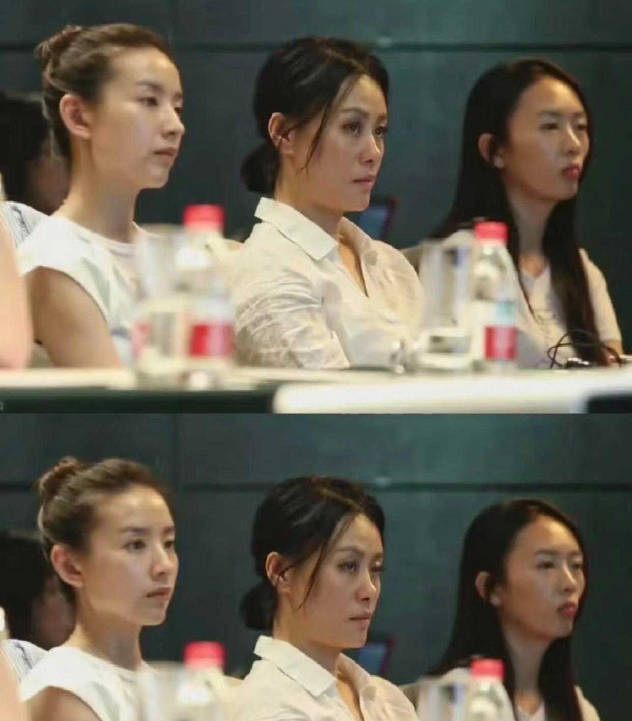 这张合影很明显，即便是女明星很多也是侧颜扛不住的，尤其不再年轻脸上没肉了，