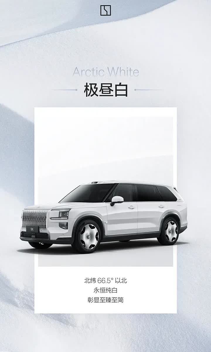 6款车身颜色，定位45万级，极氪9X要给大家点颜色看看！极昼白、极夜黑、冰川银、