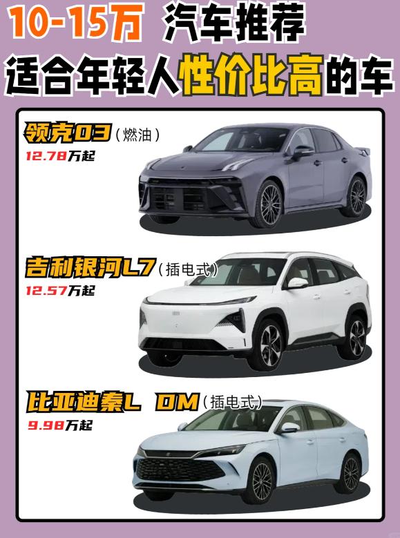 🚗10-15万高性价比汽车推荐｜年轻人闭眼冲不踩坑👋宝子们，今天给大家推荐