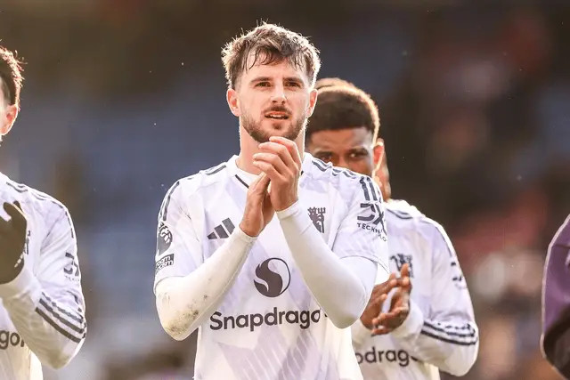 芒特加盟曼联两年来，第一次在英超打满全场他本赛季英超进2球，追平前两年在曼联英超