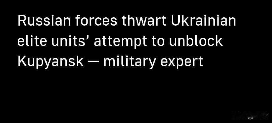 俄军挫败乌精锐部队解救库皮扬斯克的企图11月17日，塔斯社消息，军事专家安