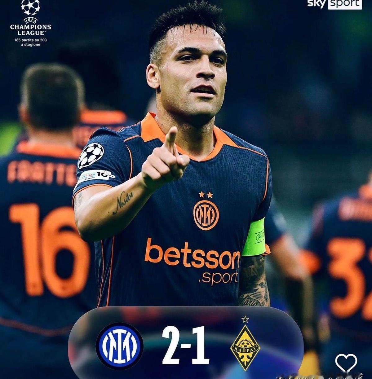 国米四战全胜，欧冠提前锁16强，意甲就它撑住了脸面。劳塔罗五球炸场，防线硬得像