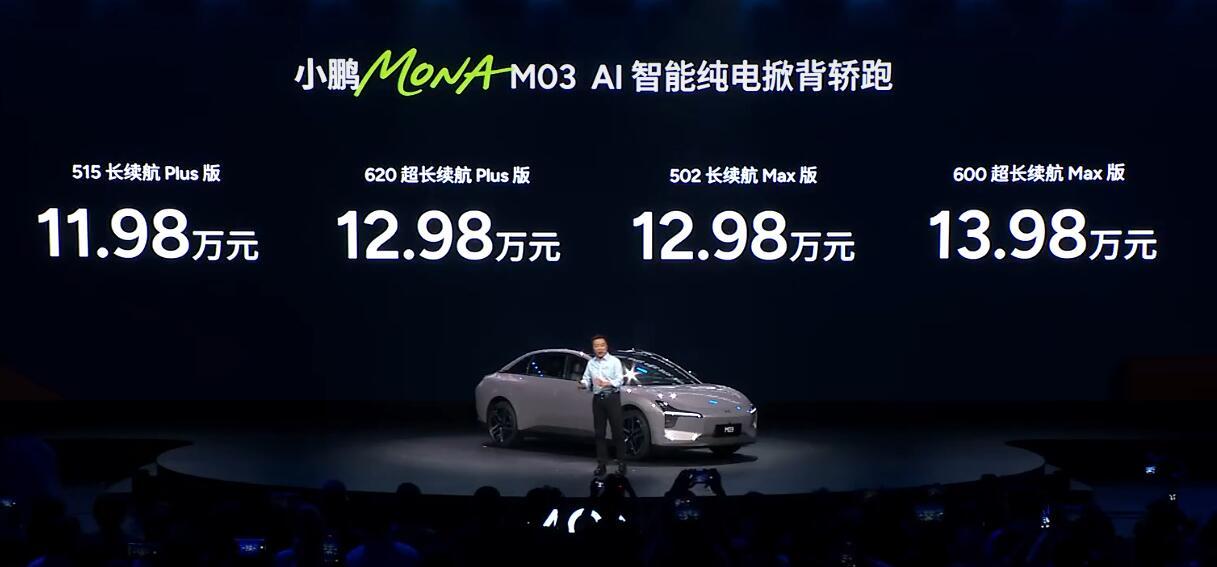 价格战持续，小鹏MONA03MAX价格惊爆全场MONA03MAX四种续航版本
