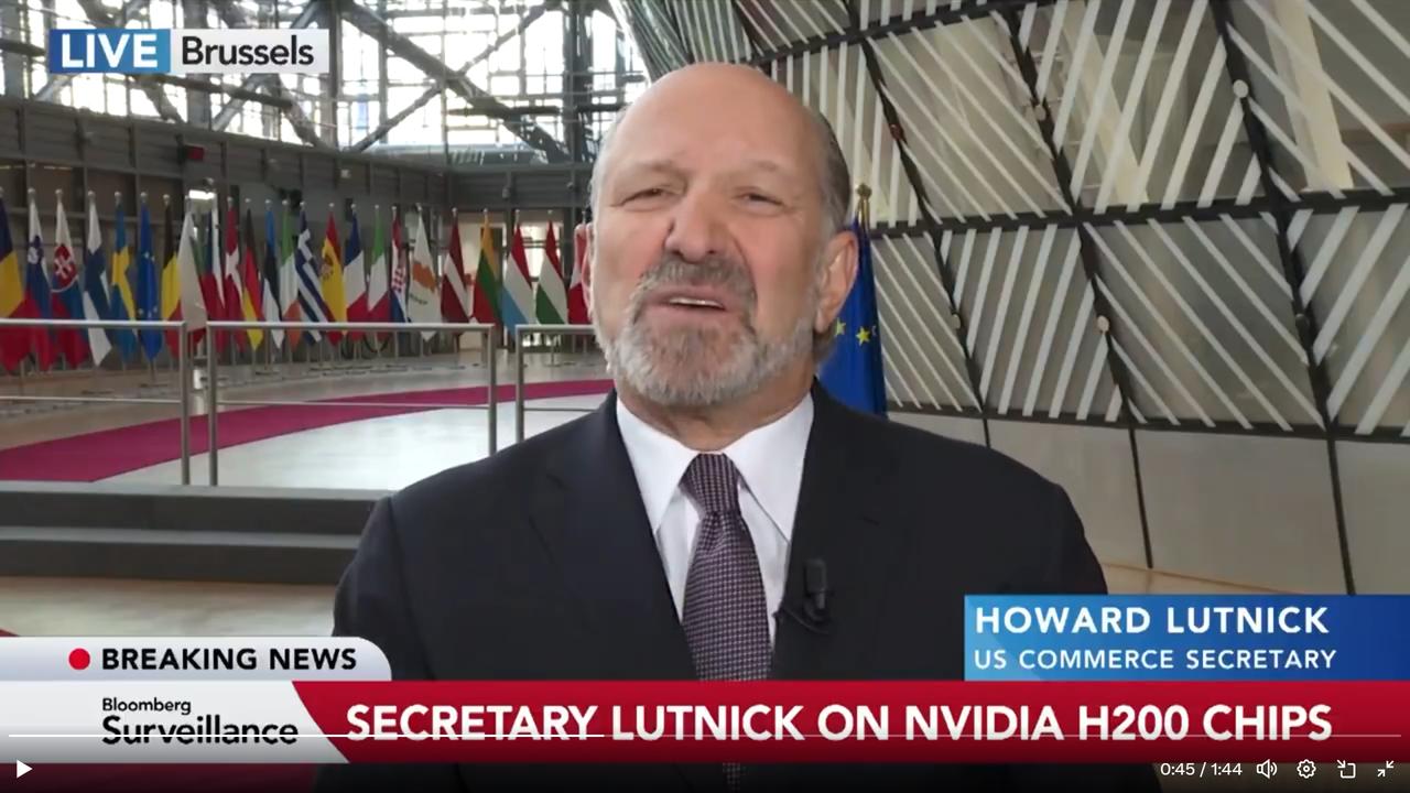 宝贝宝贝，是什么让你变了心？——美国商务部长卢特尼克刚刚在电视上透露，“解禁高端