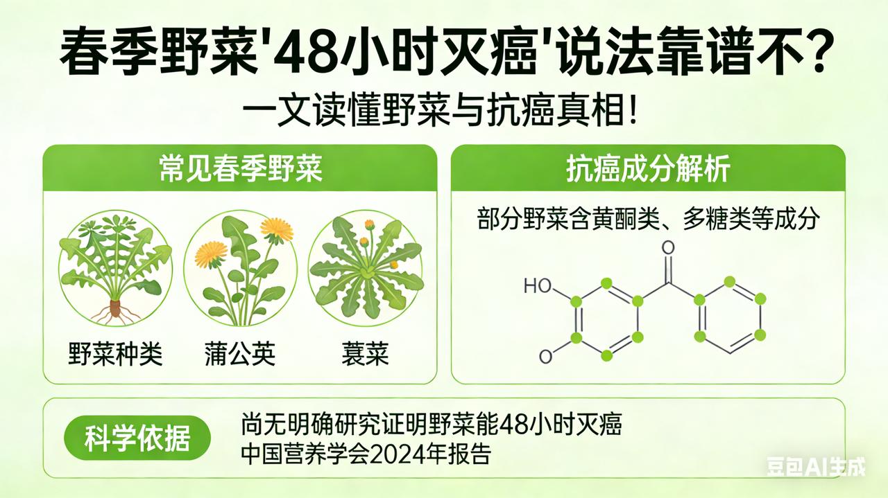 春季野菜“48小时灭癌”说法靠谱不？一文读懂野菜与抗癌真相！春季野菜“抗癌神