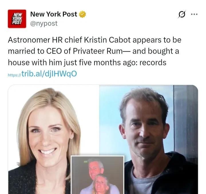 美IT公司出轨的HR总监不仅有老公，还是二婚。克里斯汀·卡伯特的丈夫安德鲁·卡