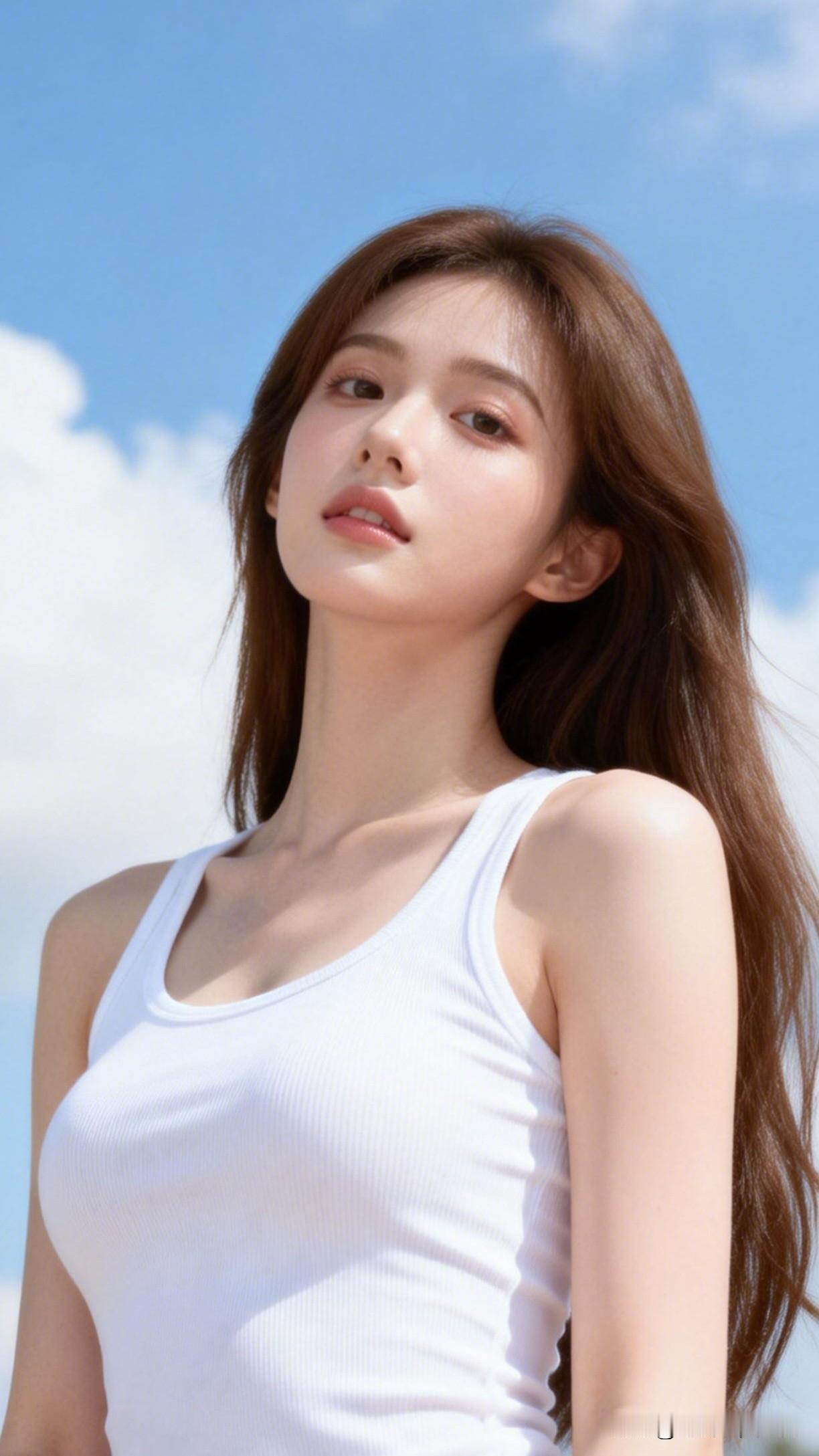 夏日清新少女，阳光下的甜美瞬间。分享唯美照片