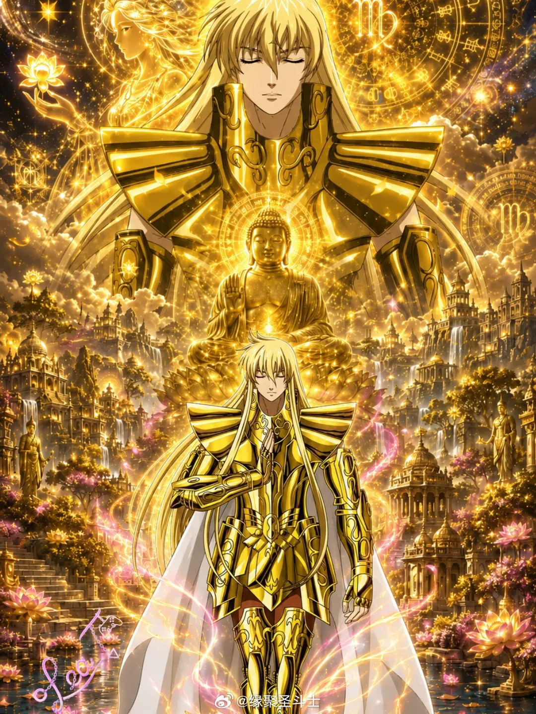 冥王神话lc十二黄金圣斗士单人概念壁纸！金光落处，皆是赴死之人。By：leat