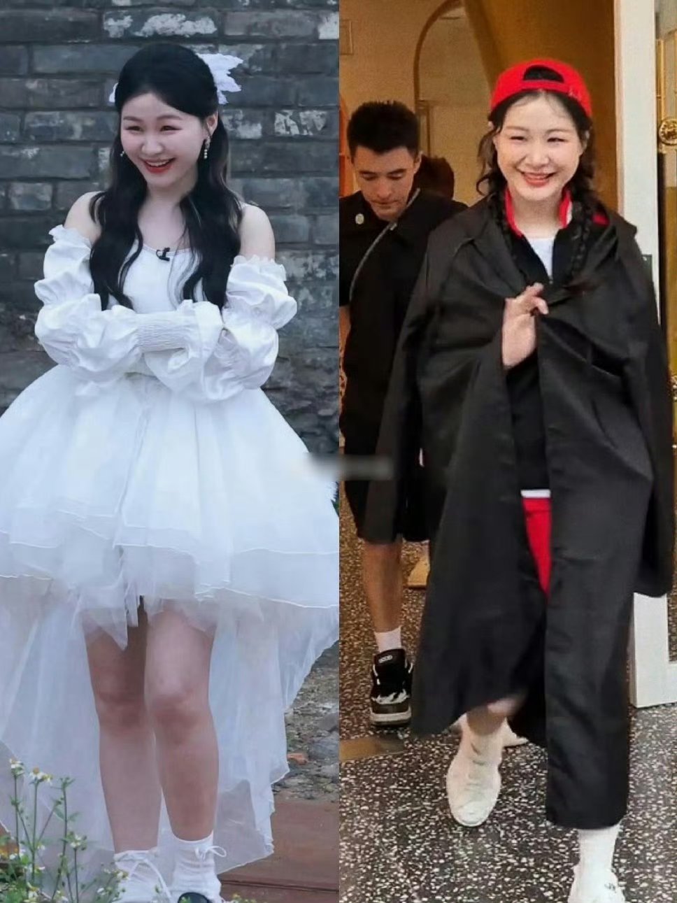 原来之前金靖就多次用宽松衣服来掩饰自己怀孕