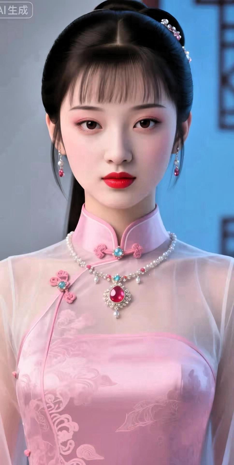 古典美人，粉黛轻妆，韵味十足