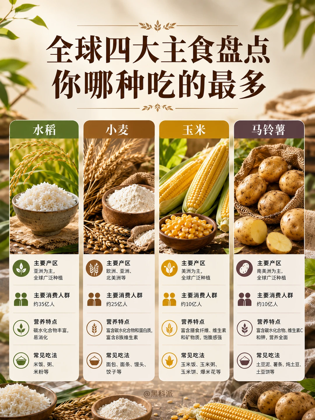 全球四大主食盘点，你每天吃哪种最多？