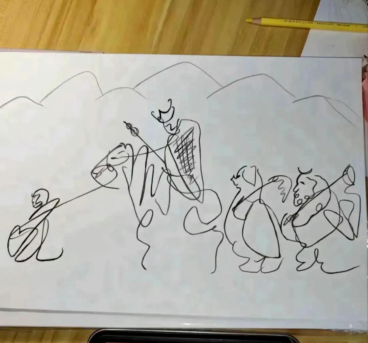 一位网友说，花了一千二百元，送孩子上特长班学画画二个月，孩子学完后的作品。。。