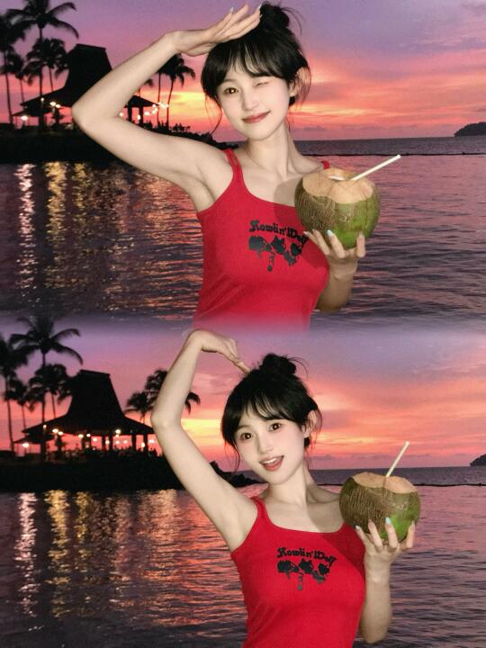 𝐒𝐮𝐧𝐬𝐞𝐭⁺⁎˚看到了世界top3的日落🌄🌴