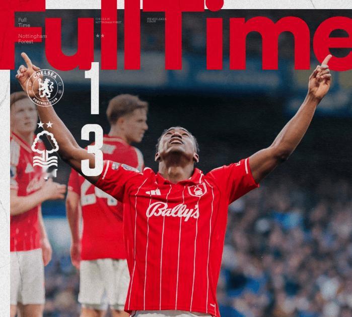 战报：切尔西1-3森林，帕尔默失点，佩德罗倒钩05月05日讯北京时间2026年