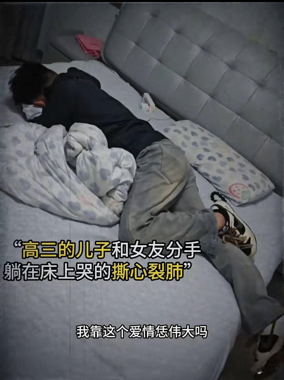 高三的儿子回家就去卧室了，还传出了呜呜的哭声，老父亲心都碎了，赶紧追进屋子