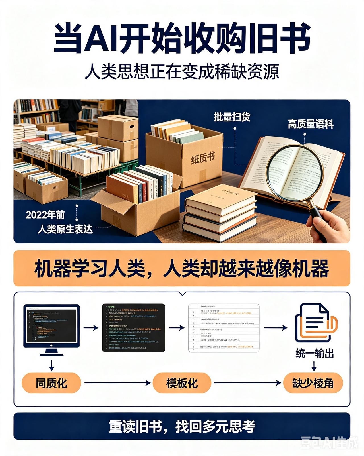 多家AI公司疯狂收购旧书！为什么偏偏盯上2022年前的人类文字？一个值得深