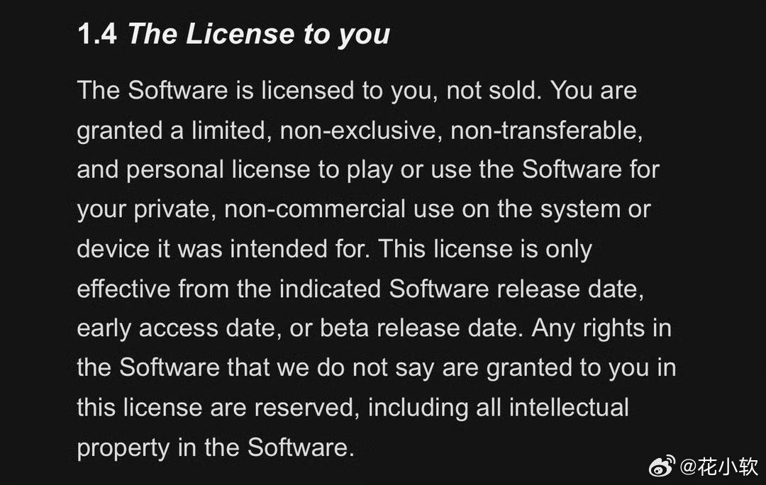 索尼邮件划重点：PlayStation数字游戏，只有使用权，没有所有权。花钱购买，实质为获取授权许可