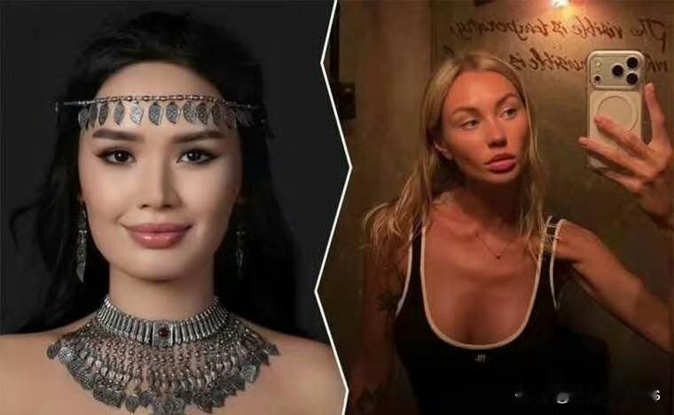 在巴厘岛的某夜场。吃爱国饭的俄罗斯爱国模特法迪耶娃要求哈萨克斯坦模特古尔塞齐姆