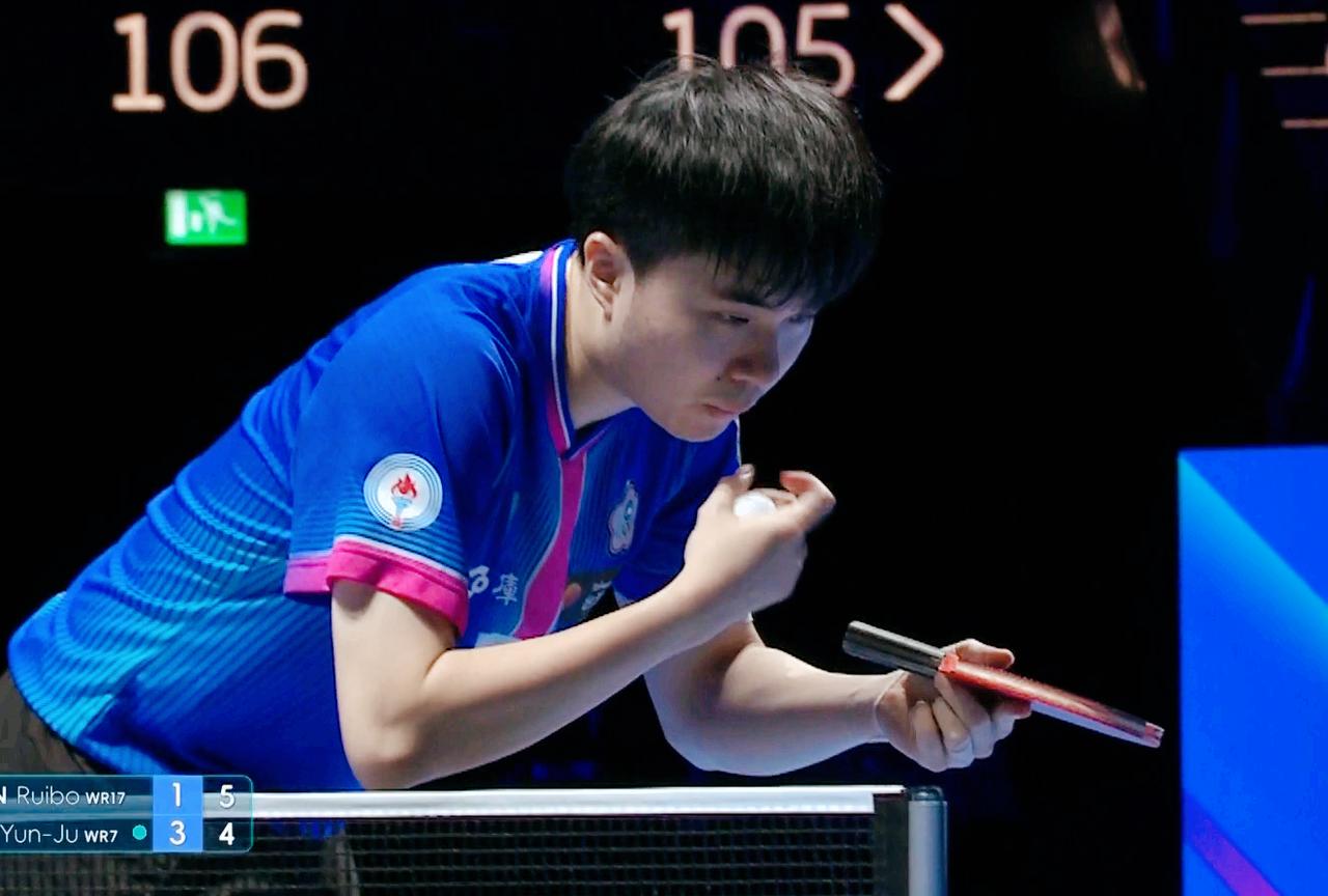 遗憾！温瑞博1:4输给林昀儒，无缘8强了。前四局林昀儒3:1领先第五局