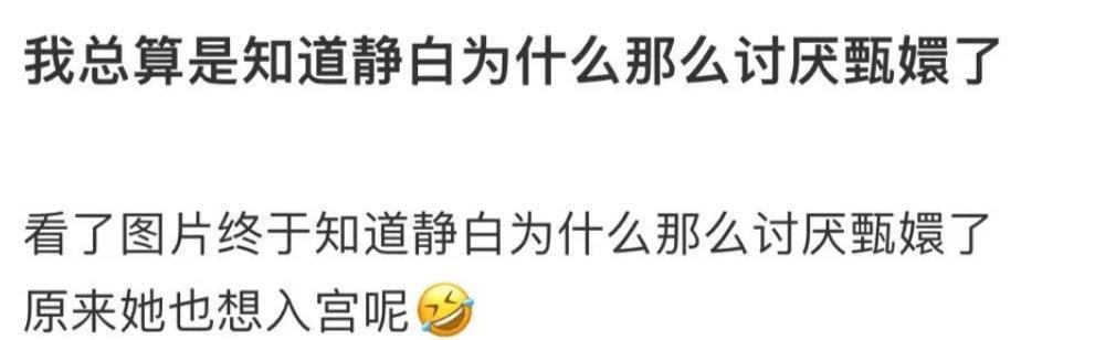 真没想到静白讨厌甄嬛竟然是因为这个原因