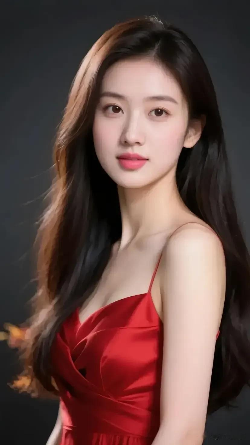 一袭红裙，赴一场温柔的遇见。美女穿搭照穿搭展示美女