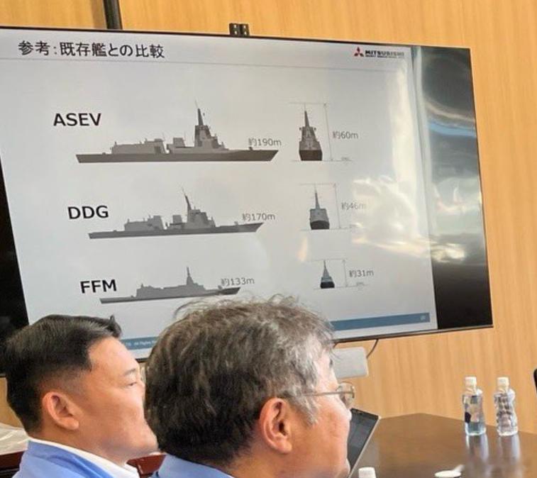 日本海上自卫队的ASEV舰海面高度为约60米，DDG舰海面高度为约46米，FFM