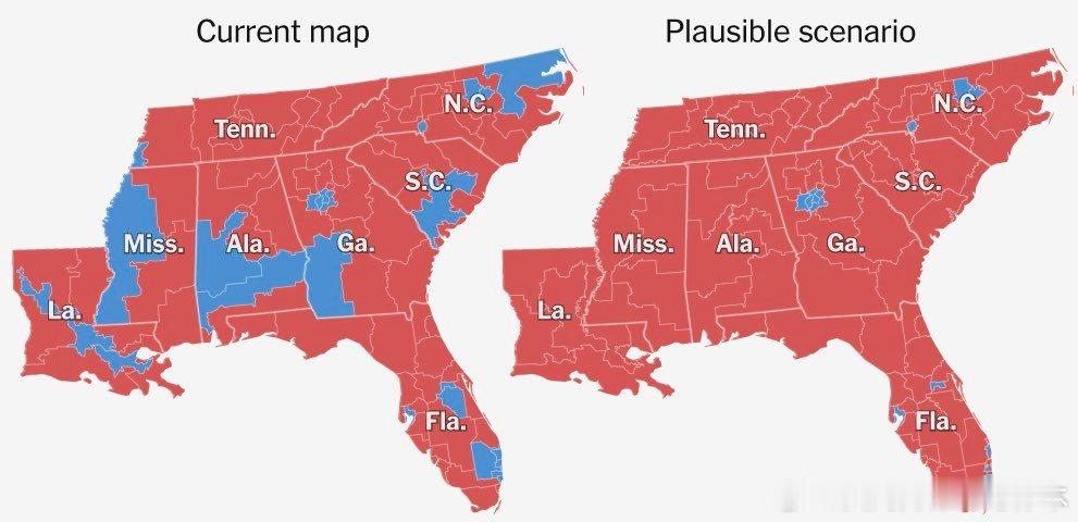 【黄金时代】根据《纽约时报》的预测，如果取消《投票权法案》（VRA）的限制，美国