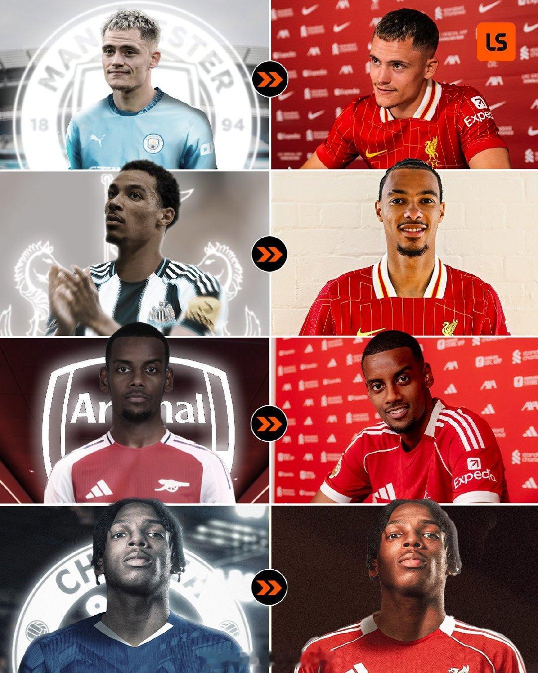 【利物浦的挖角行动】过去12个月，利物浦从曼城手中抢走了维尔茨，从纽卡斯尔手中抢