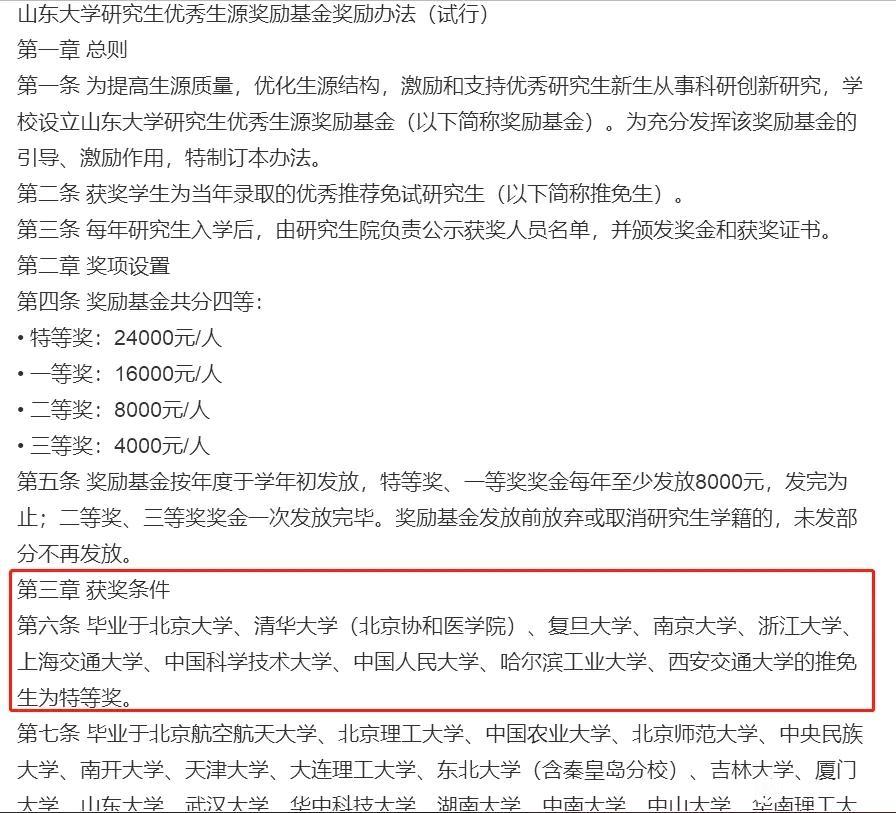 山东大学对C9高校的认可度还是非常高的。根据山大研究生优秀生源奖励基金奖励办法，