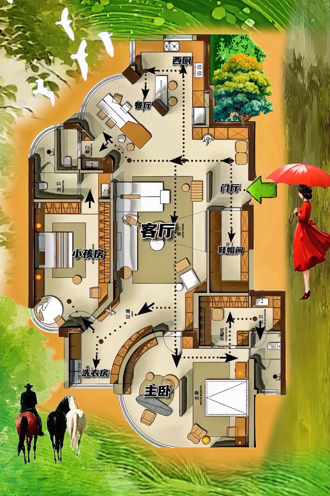 智慧的布局，性感的动线，138㎡帅气二居室，就是格局不正经，果然是大修大改后的精