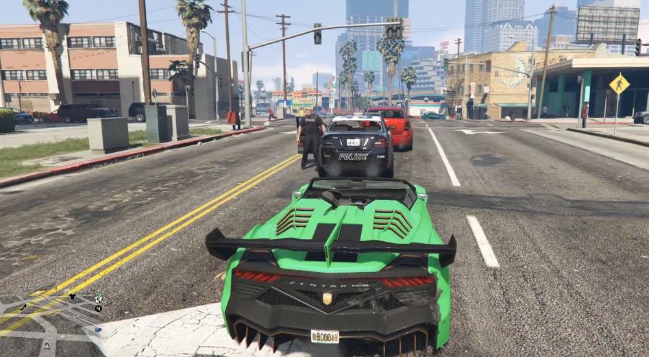 gta5通缉结束后跟着警车他会去哪原来这么搞笑npc也犯罪