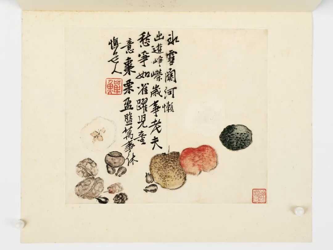 李鱓《写生花鸟册》，设色纸本、水墨纸本24×27cm册页（十开）。此李鱓《
