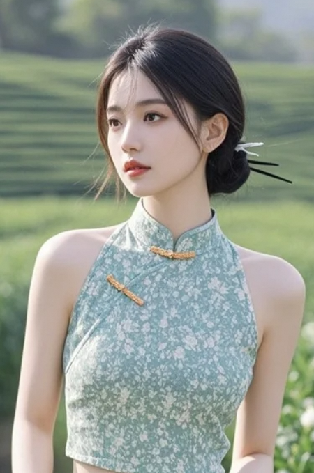 你以为我在拍国风写真？其实我在等你问我今天穿得多好看😂。
