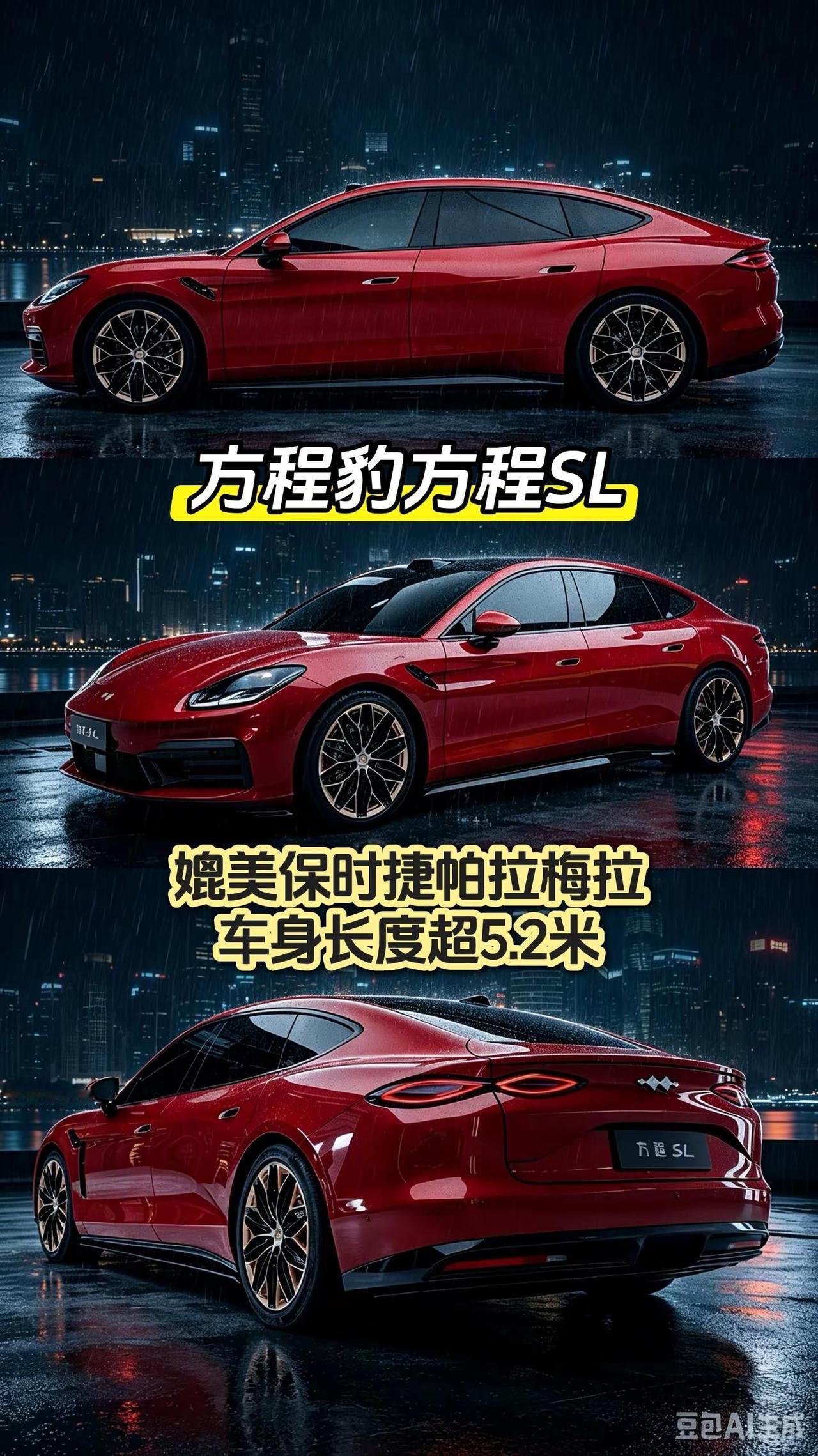 方程SL长度或超5.2米，太帅了。方程SL媲美保时捷帕拉梅拉，车身长度可能超5.