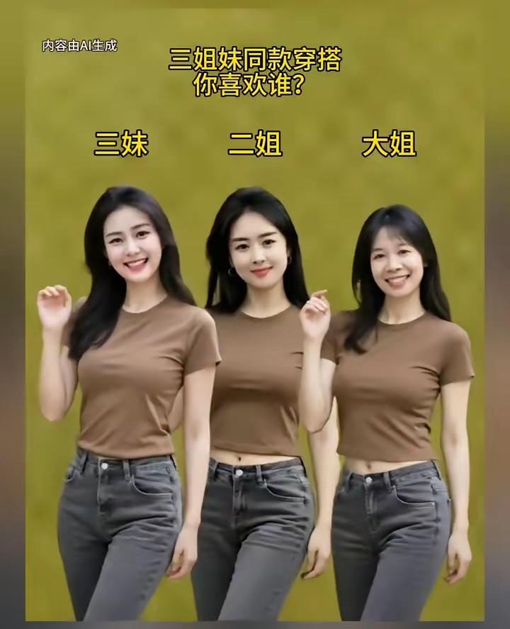 二姐仙姿貌美，小妹号明艳动人，大姐小家碧玉，这三姐妹中，我喜欢二姐做媳妇，优雅大