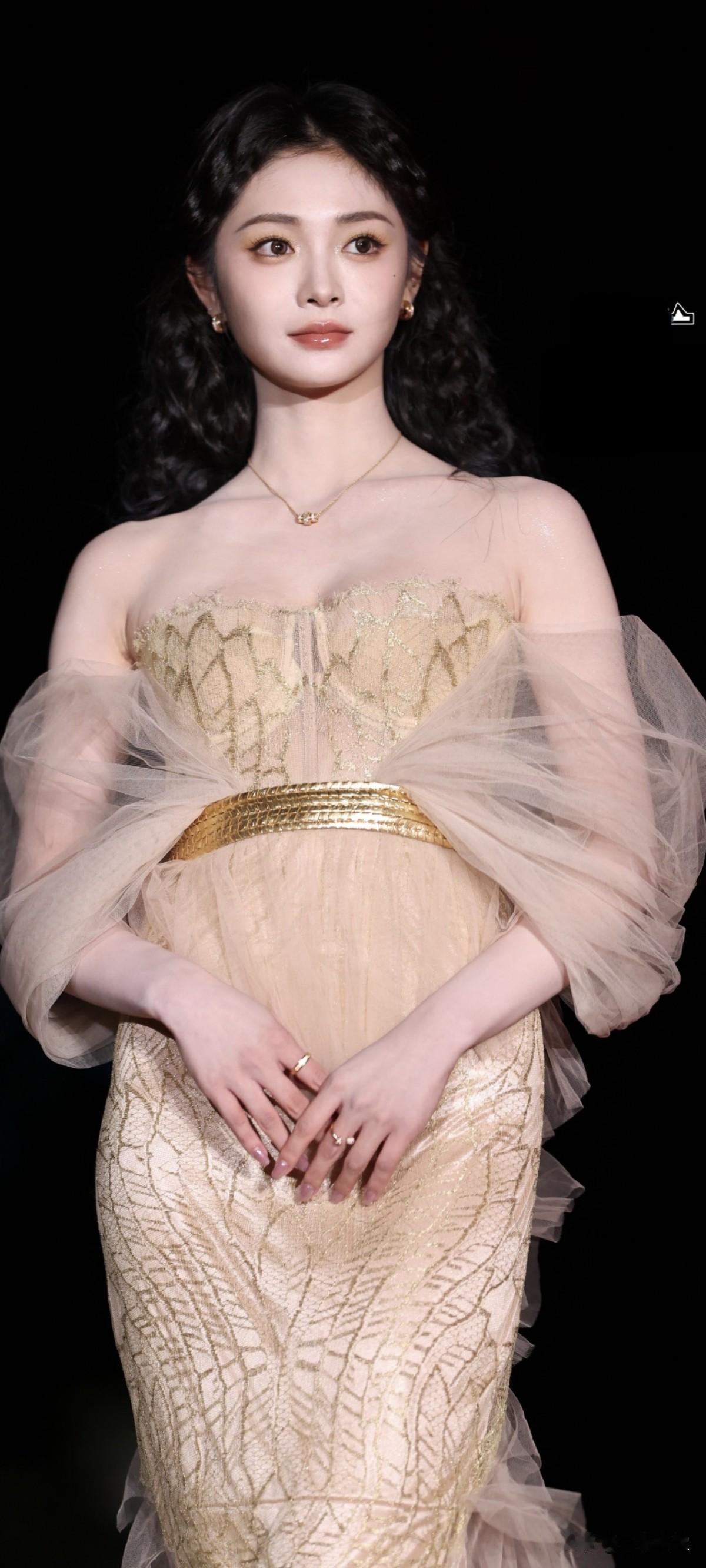 周洁琼栩栩华生红毯视频加生图，明媚的金色公主，我的天啊生图的神