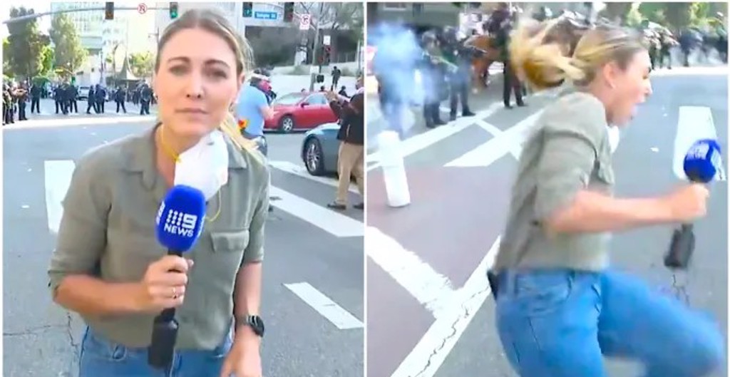 洛杉矶镇暴警察射击澳洲女记者美国洛杉矶的抗争持续第三天，可说是愈演愈烈