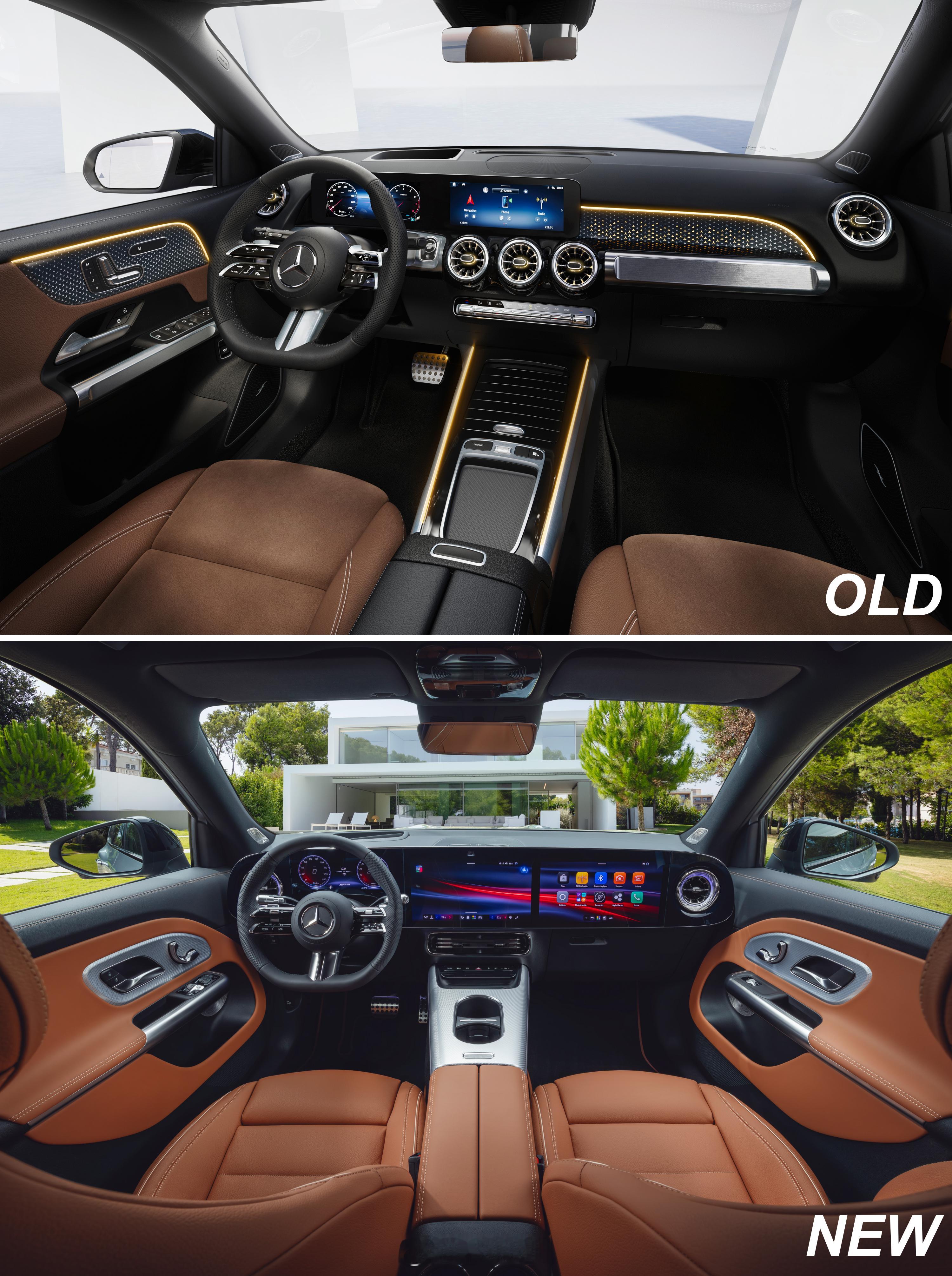 新老奔驰GLB内饰对比，奔驰的内饰设计再度进化