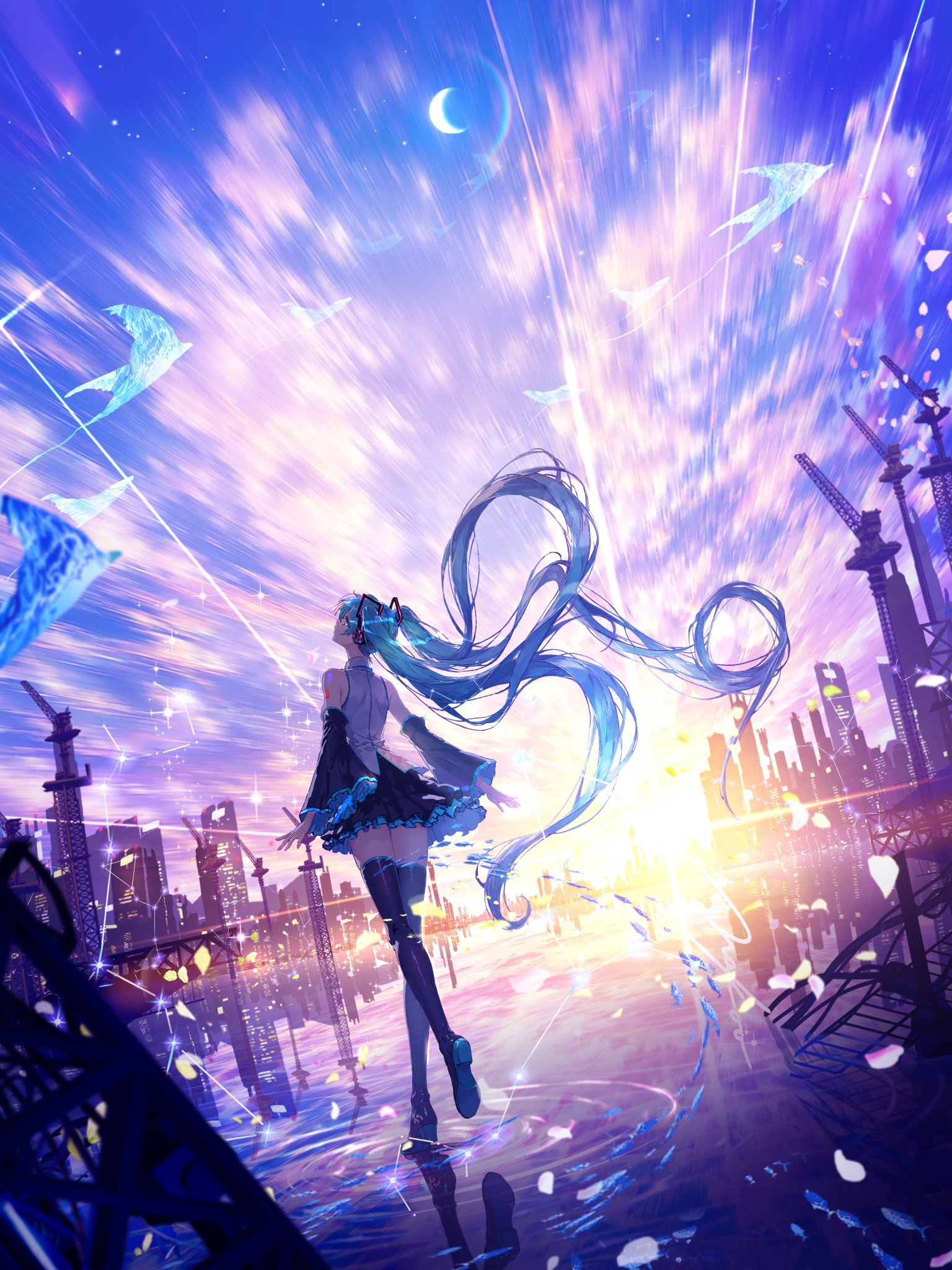 初音未来动漫仲夏狂欢季在璀璨盛世里诞生的miku殿下.绘：makoron117